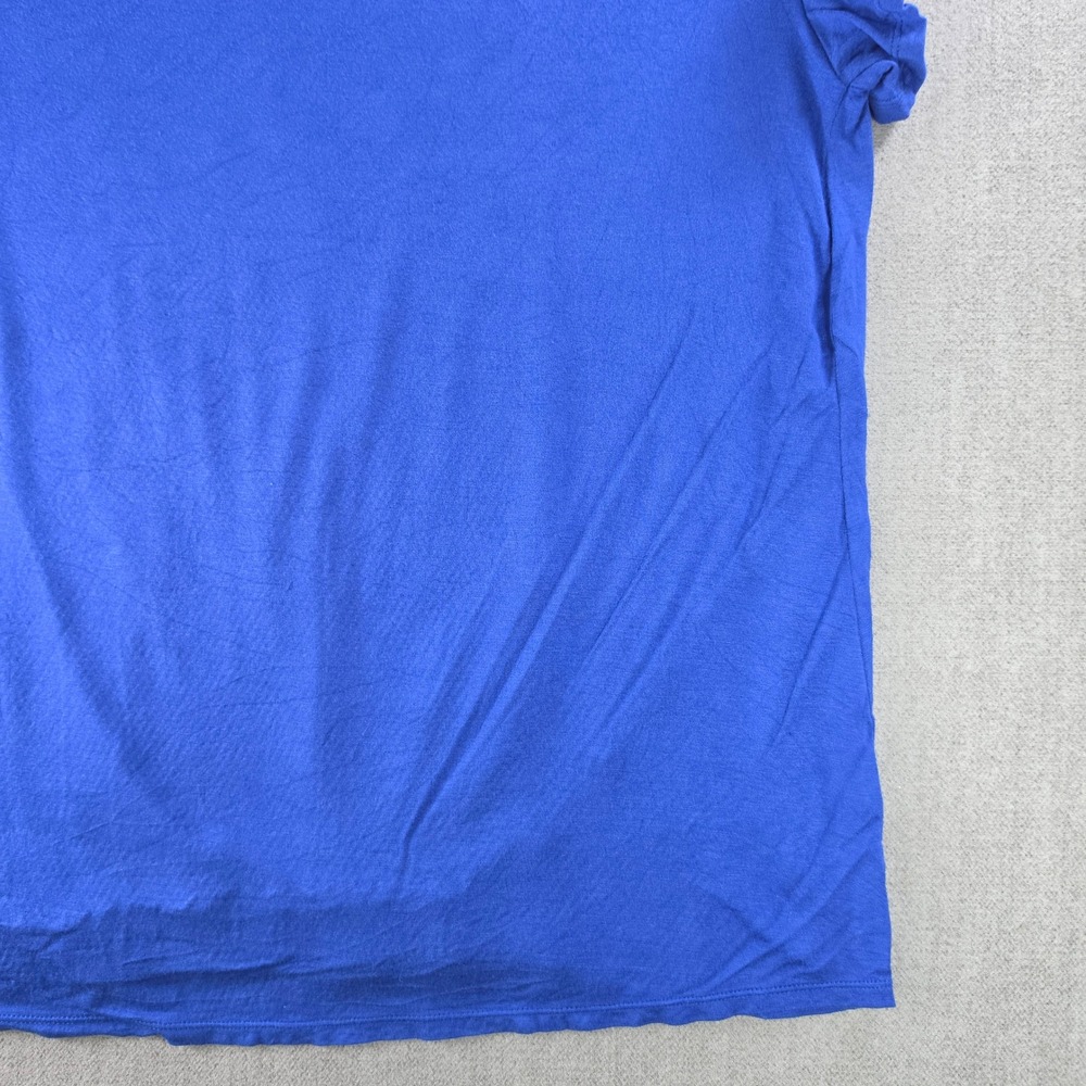 Time and Tru Maternity Top Women XL Blue Ruffle Sleeve Elastic Hem T-Shirt - Picture 15 of 16